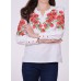 Embroidered blouse "Lace Poppies" red